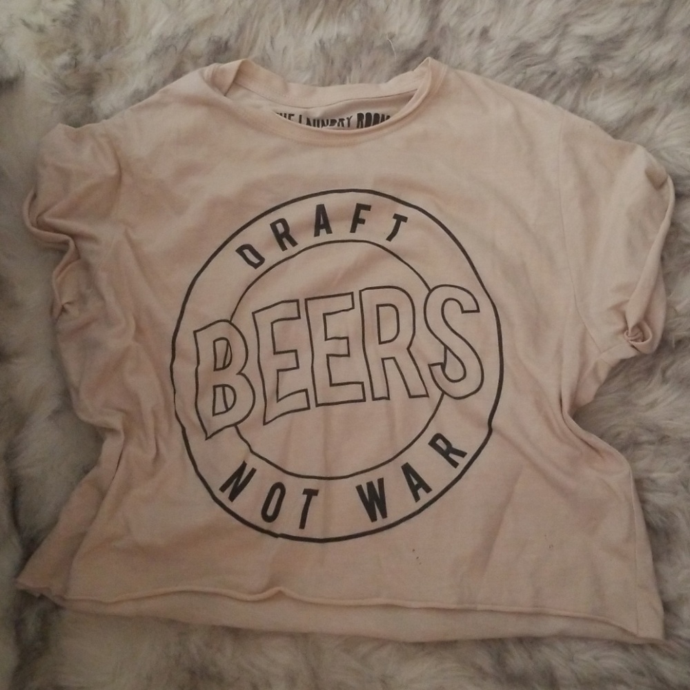 "Draft Beers Not War" crop top - Size small (New)